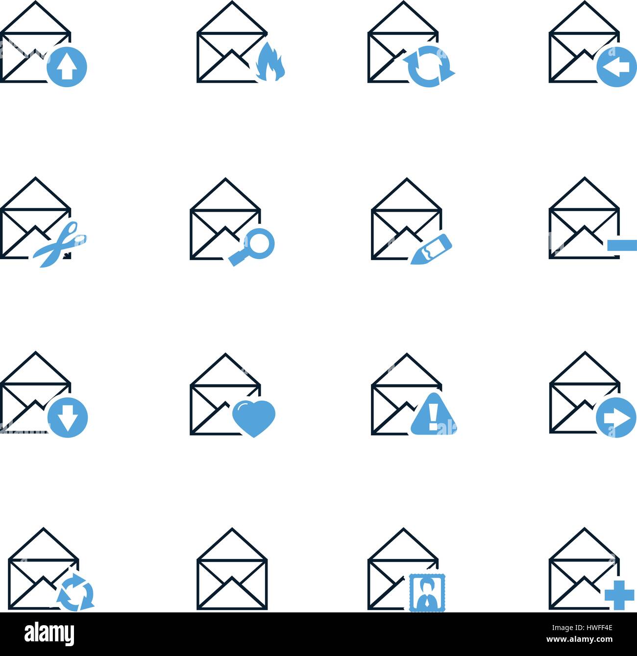 Mail and envelope icon set for web sites and user interface Stock ...