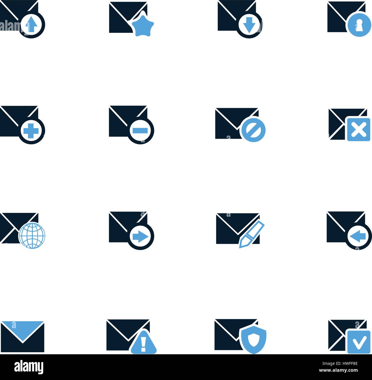 Mail and envelope icon set for web sites and user interface Stock ...