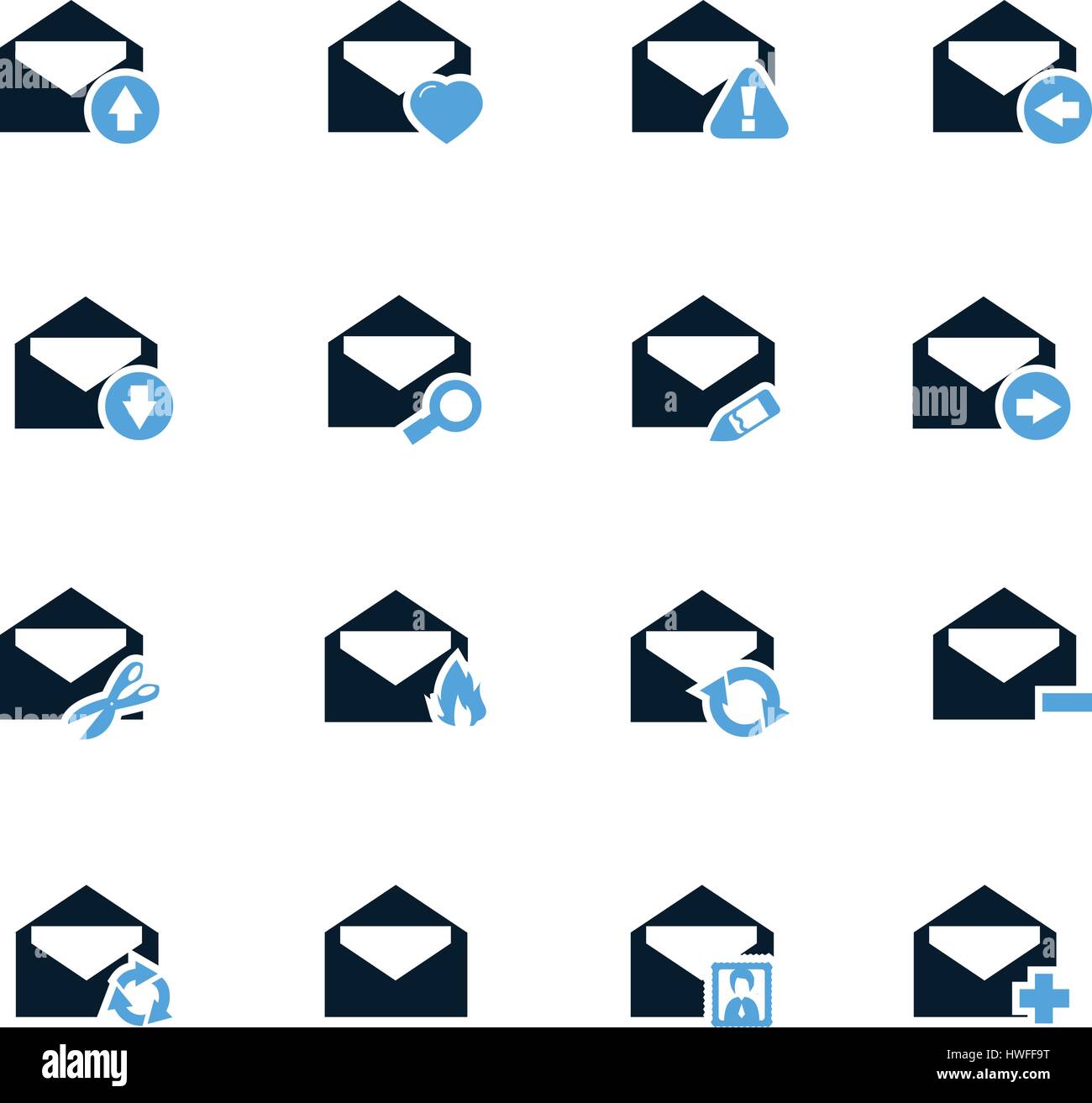 Mail and envelope icon set for web sites and user interface Stock ...