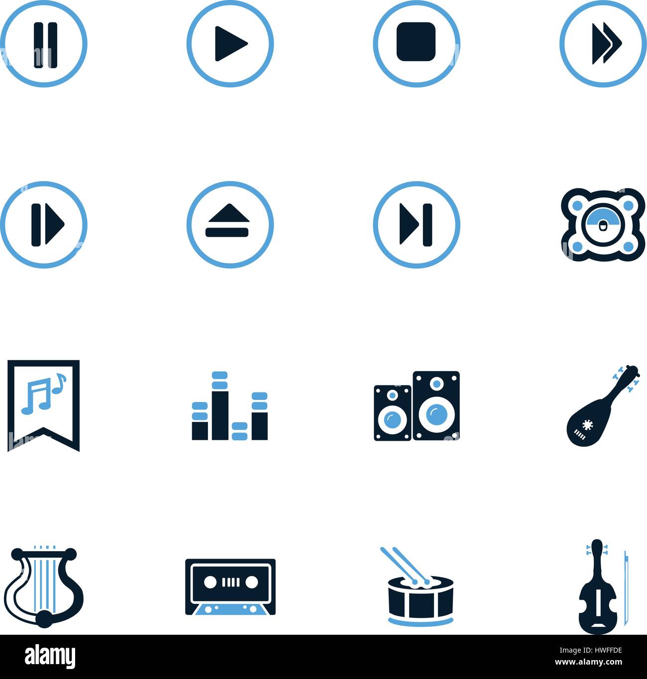 Music icon set for web sites and user interface Stock Vector Image ...