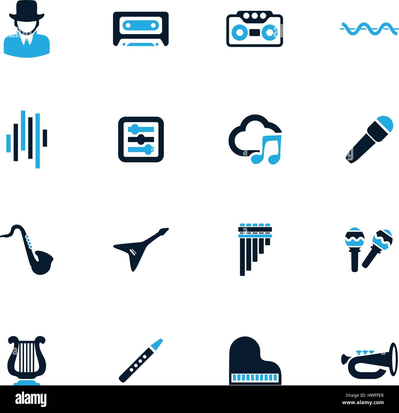 Music icon set for web sites and user interface Stock Vector Image ...