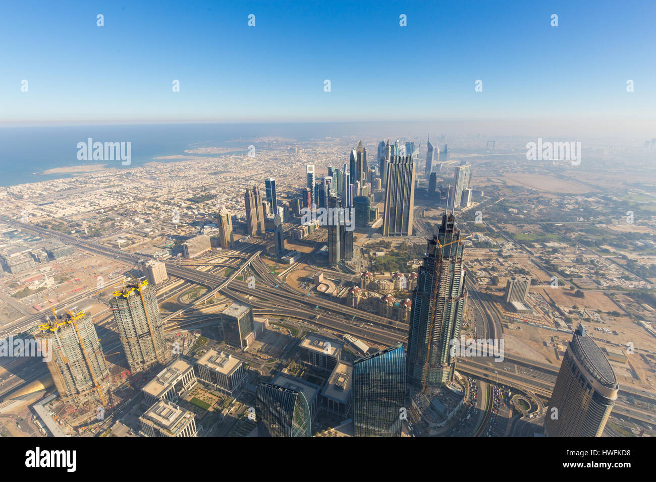 Aerial view of Downtown Dubai from Burj Khalifa, Dubai, United Arab ...