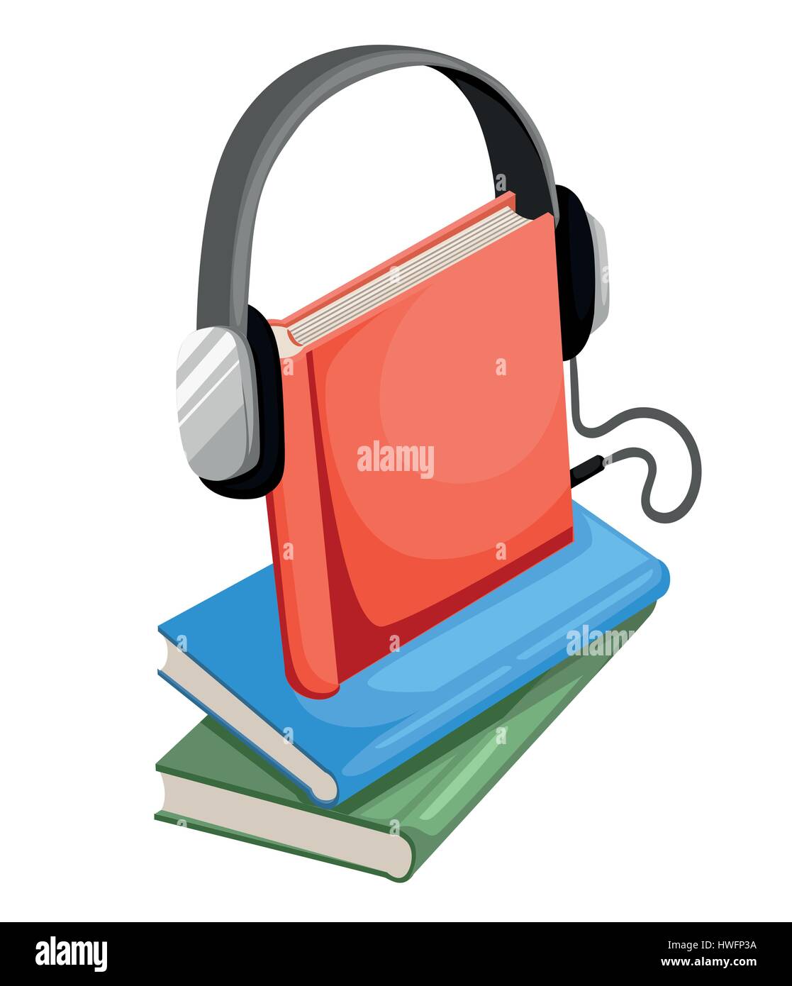 Audio guide or audio book icon Flat design style vector illustration