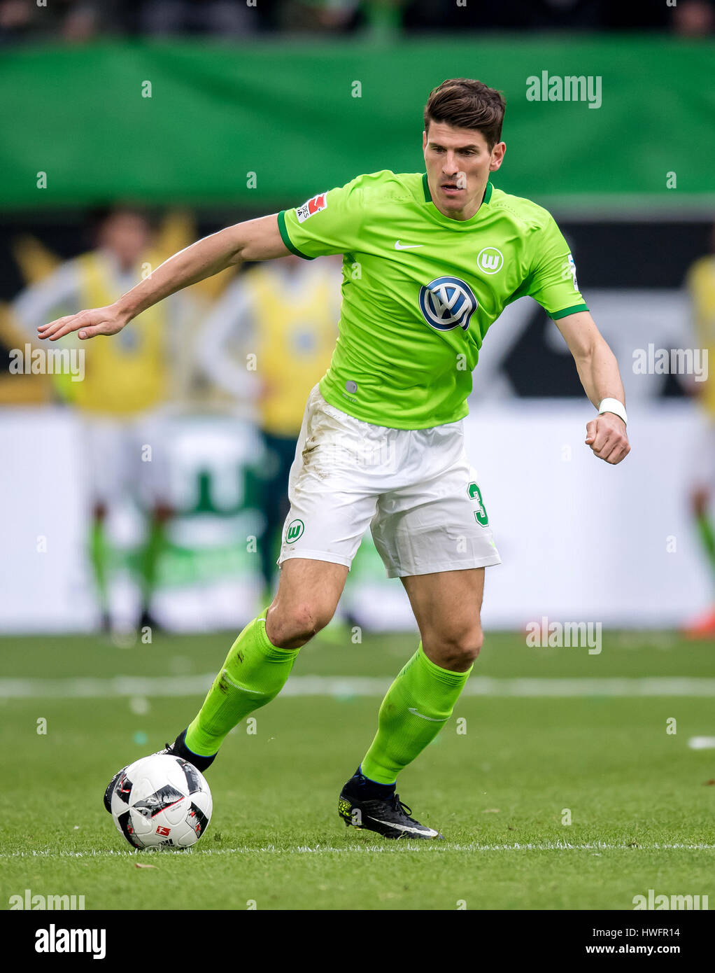 Wolfsburg, Germany. 18th Mar, 2017. Wolfsburg's Mario Gomez in action ...