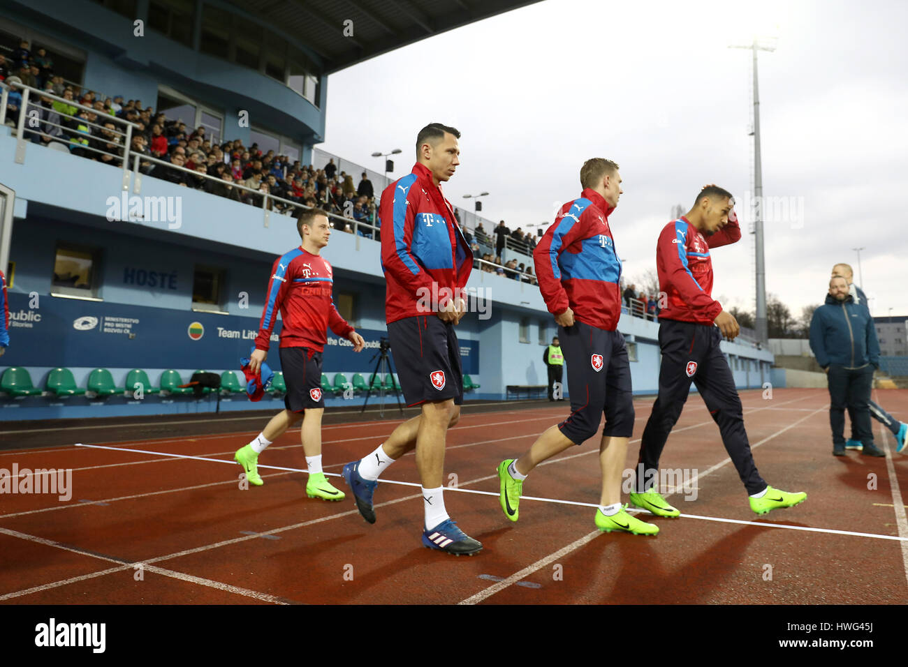 Usti Nad Labem, Czech Republic. 21st Mar, 2017. Czech national football team players in action during the training session in Usti nad Labem, Czech Republic, March 21, 2017 prior to the friendly with Lithuania on Wednesday and qualifier for the World Championship between Czech Republic and San Marino on Sunday, March 26, 2017. CTK Photo/Ondrej Hajek) Stock Photo