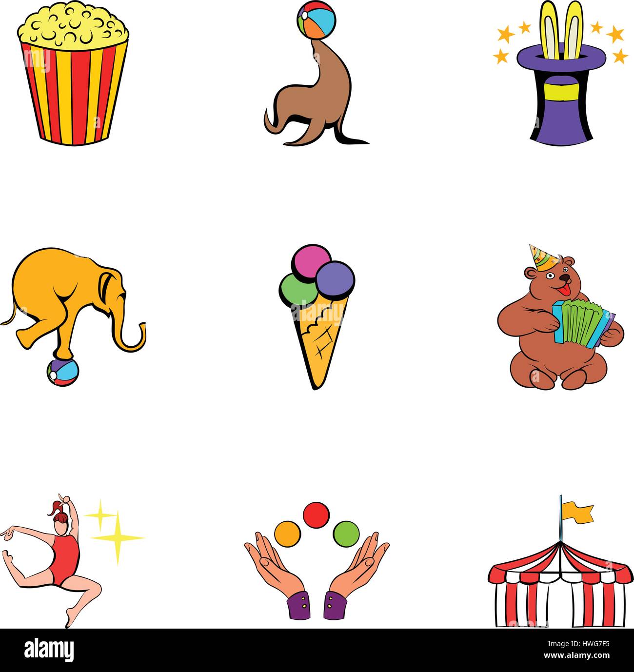 Shapito circus icons set, cartoon style Stock Vector Image & Art - Alamy