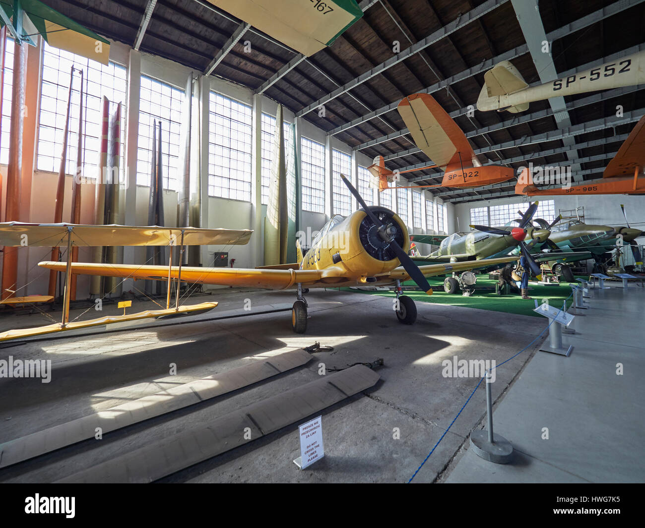 North American T-6 Texan advanced trainer WW II at the Krakow Aviation museum in Poland Stock Photo