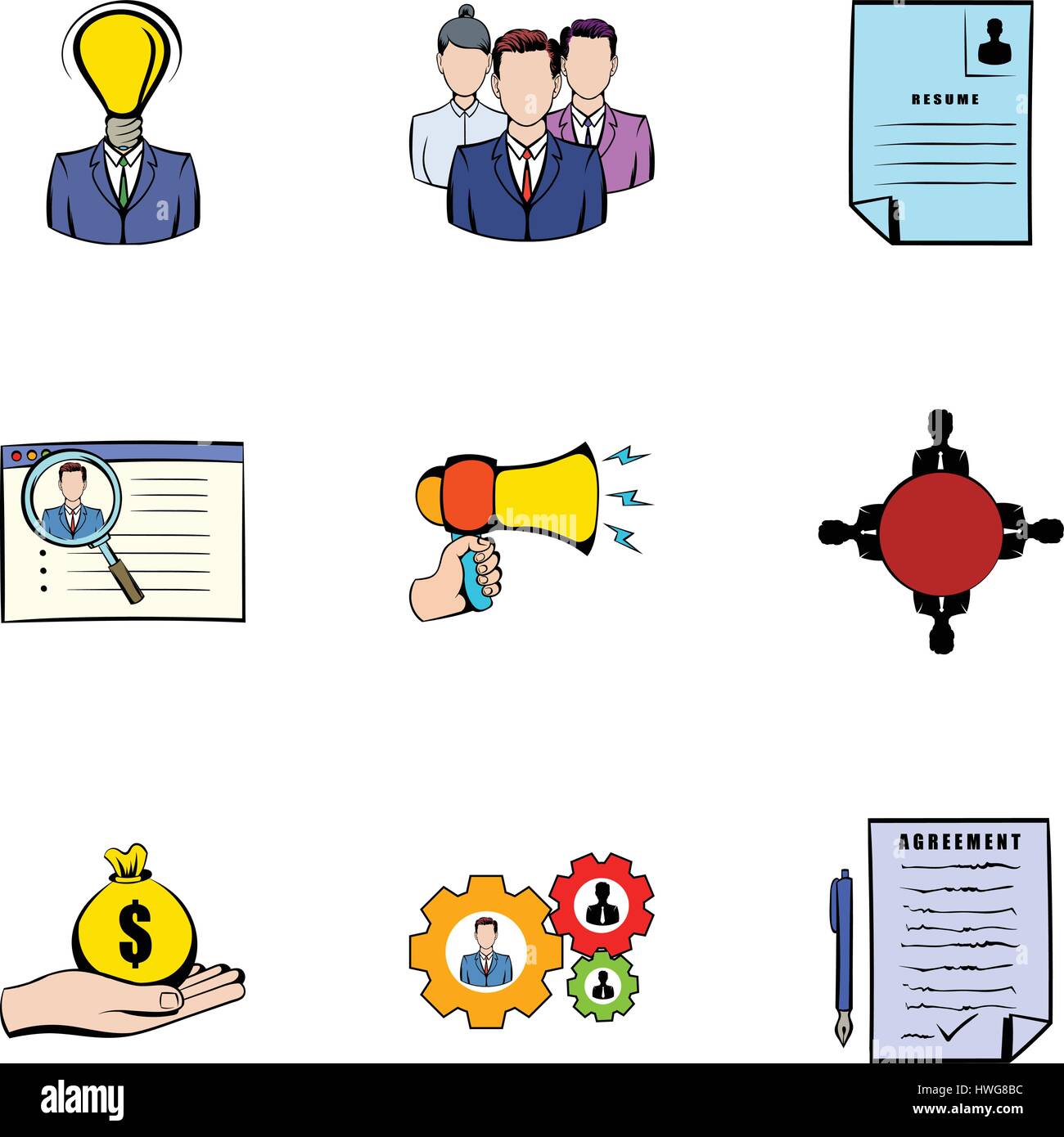 Interview icons set, cartoon style Stock Vector Image & Art - Alamy