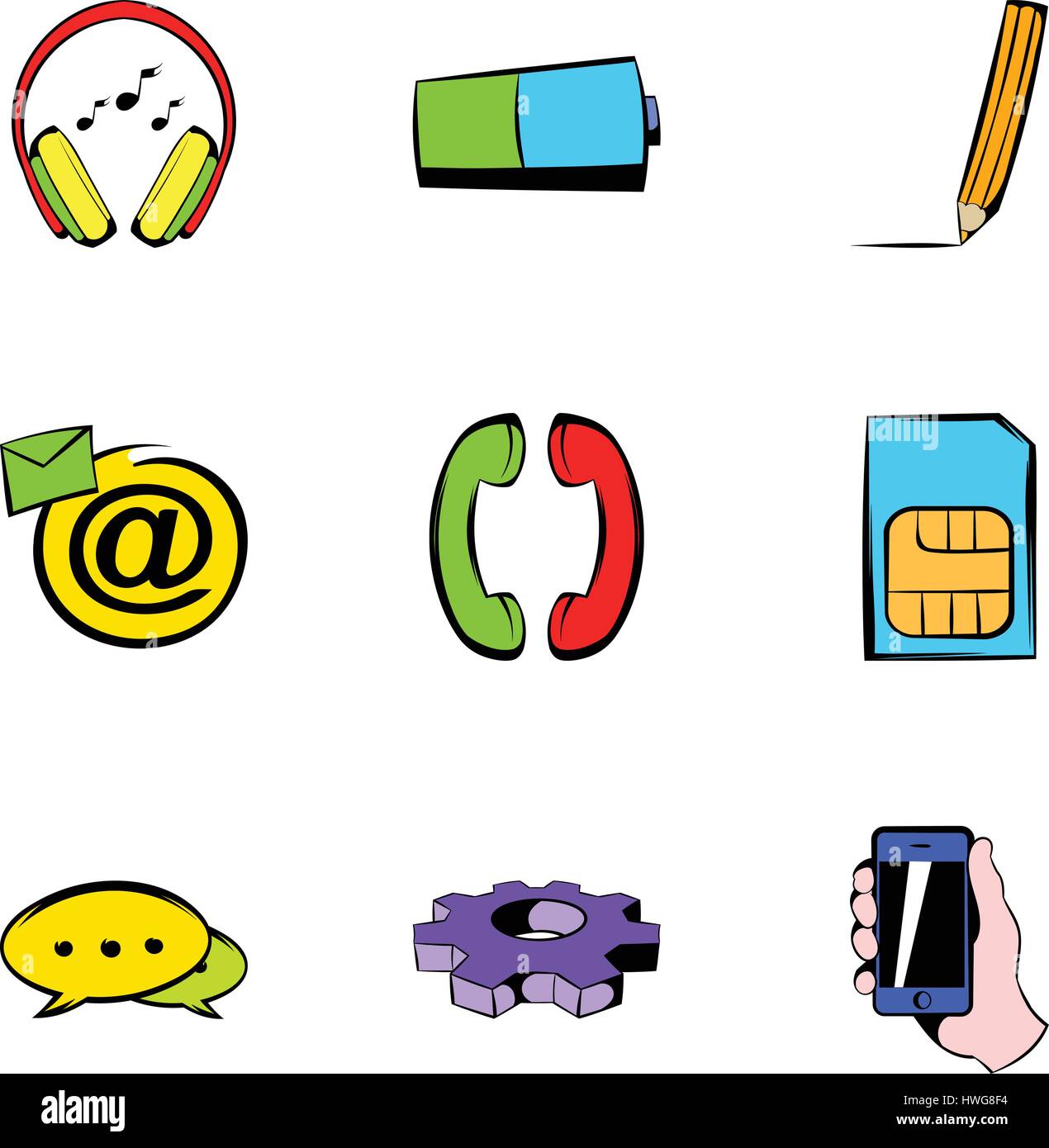 Network icons set, cartoon style Stock Vector Image & Art - Alamy