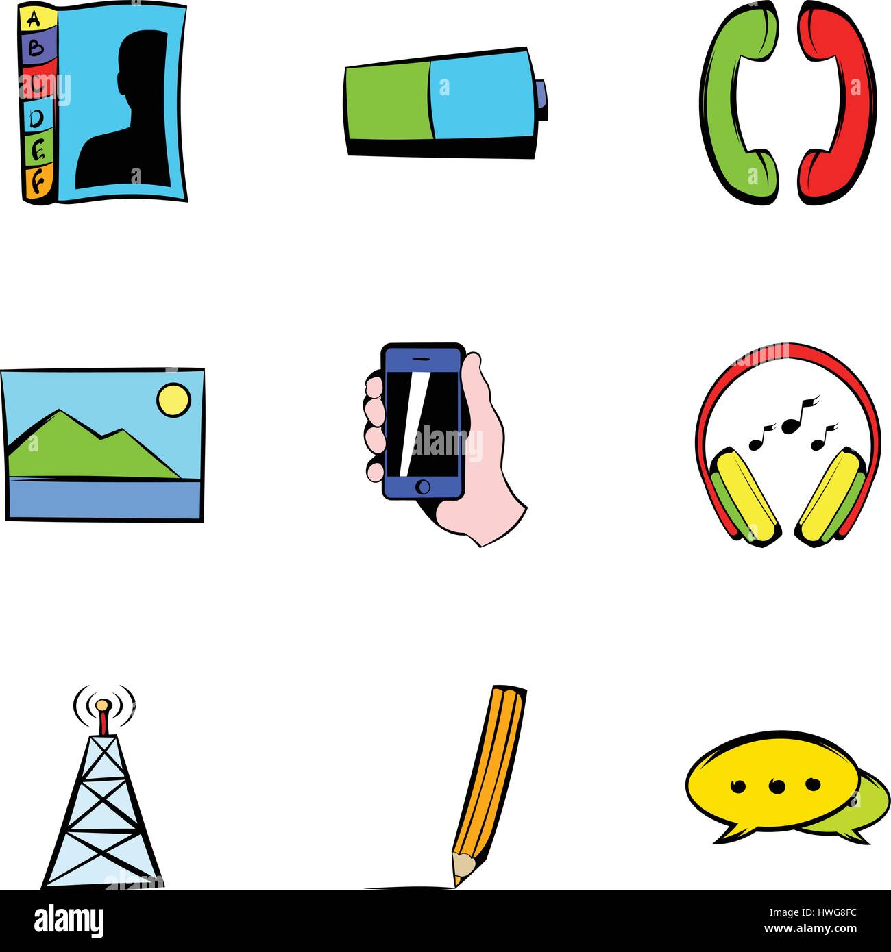 Antenna icons set, cartoon style Stock Vector Image & Art - Alamy