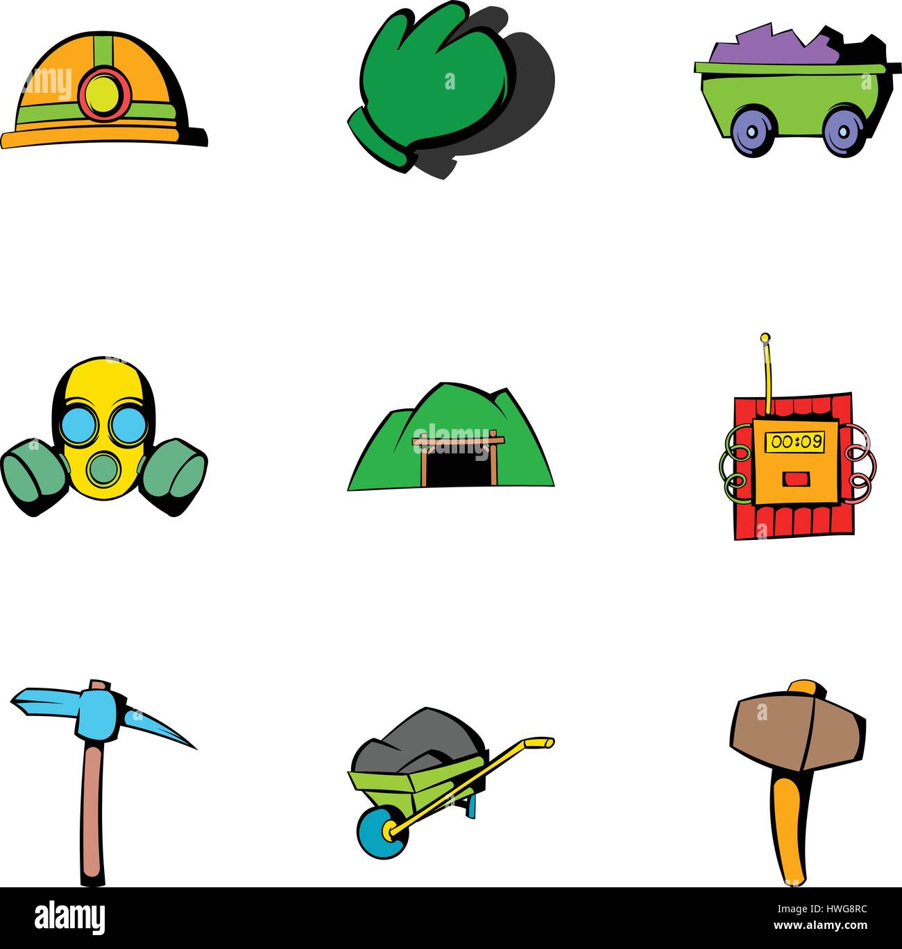 Underground icons set, cartoon style Stock Vector Image & Art - Alamy