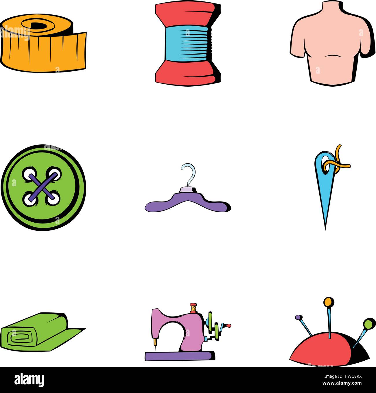 Tailoring icons set, cartoon style Stock Vector Image & Art - Alamy