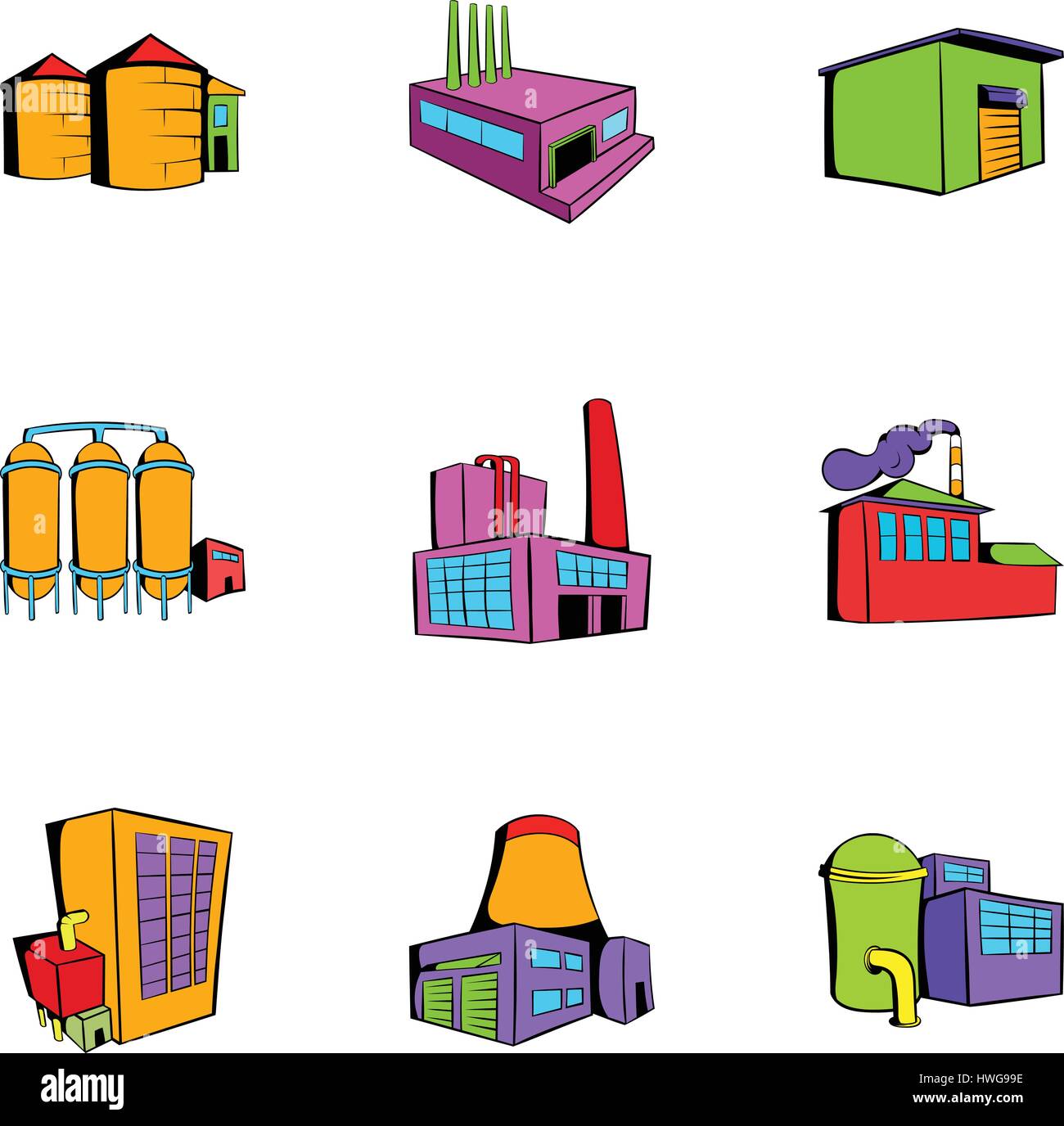 Plant icons set, cartoon style Stock Vector Image & Art - Alamy