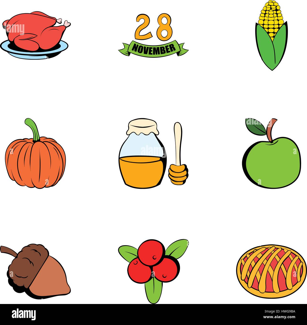 Turkey icons set, cartoon style Stock Vector Image & Art - Alamy