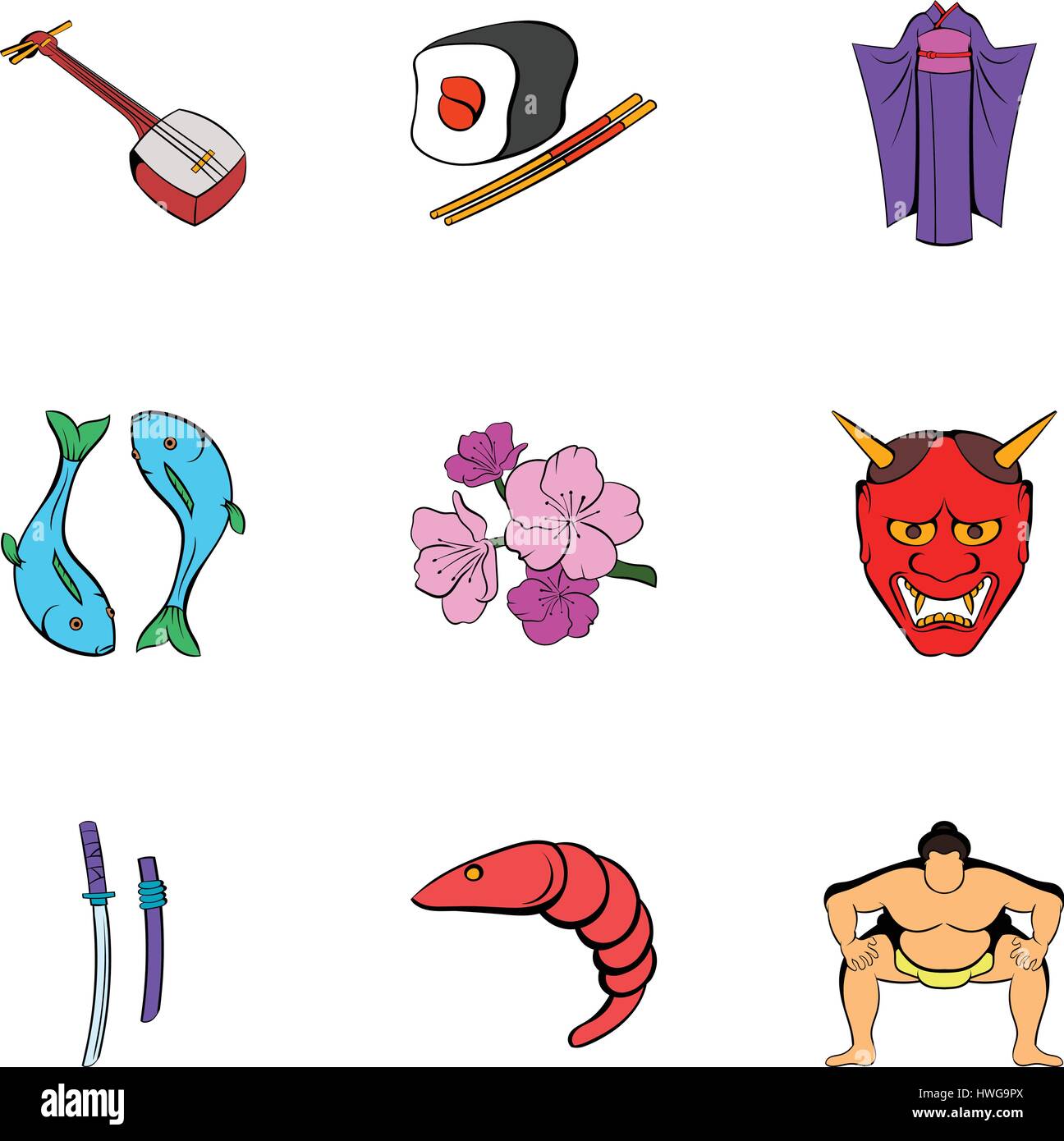 Chinese culture icons set, cartoon style Stock Vector Image & Art - Alamy