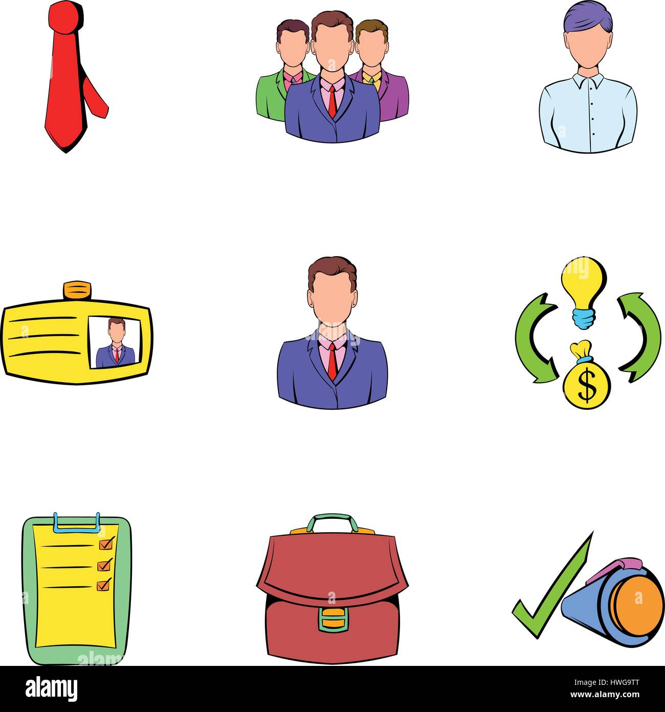 Presentation icons set, cartoon style Stock Vector Image & Art - Alamy