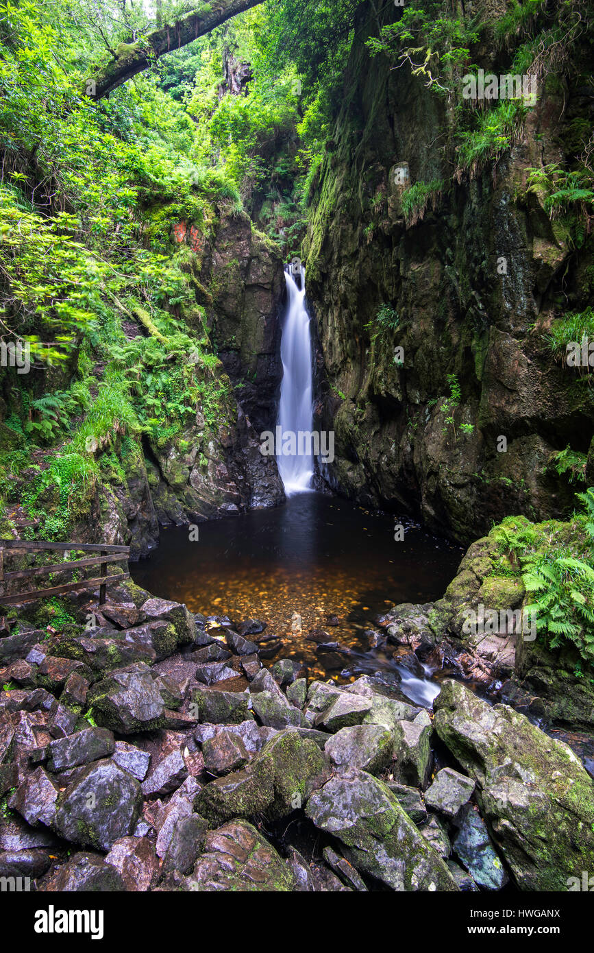 Stanley Force waterfall, Birker Beck, Eskdale, Lake District, Cumbria England, UK Stock Photo