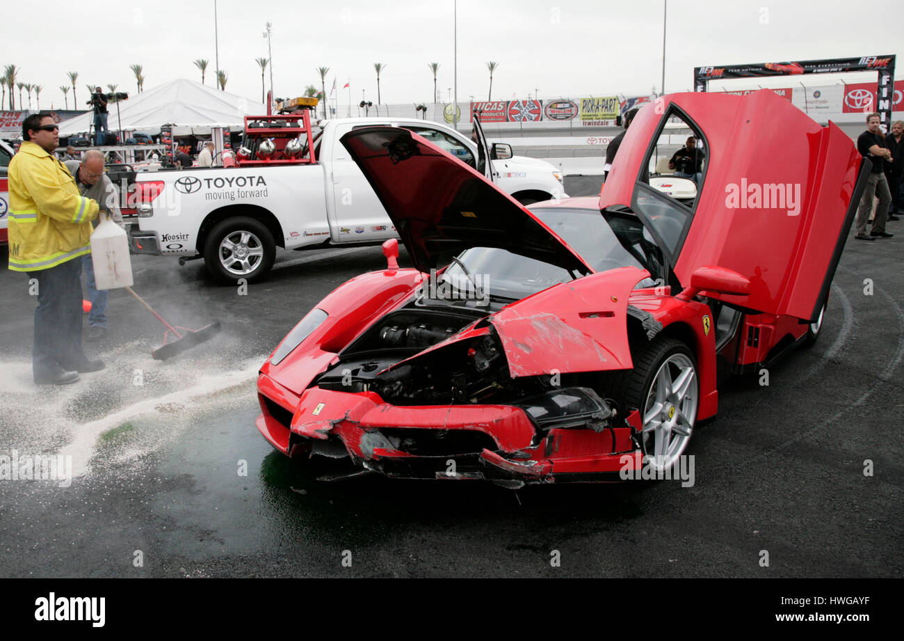 The Remains Of An 1 Million Usd Enzo Ferrari After Eddie Griffin Crashed It At The Irwindale Speedway In Irwindale Ca On Monday March 26 07 Photo Credit Francis Specker Stock Photo Alamy The Remains Of An 1 Million Usd Enzo Ferrari After Eddie Griffin Crashed It At The Irwindale Speedway In Irwindale Ca On Monday March 26 07 Photo Credit Francis Specker Stock Photo Alamy