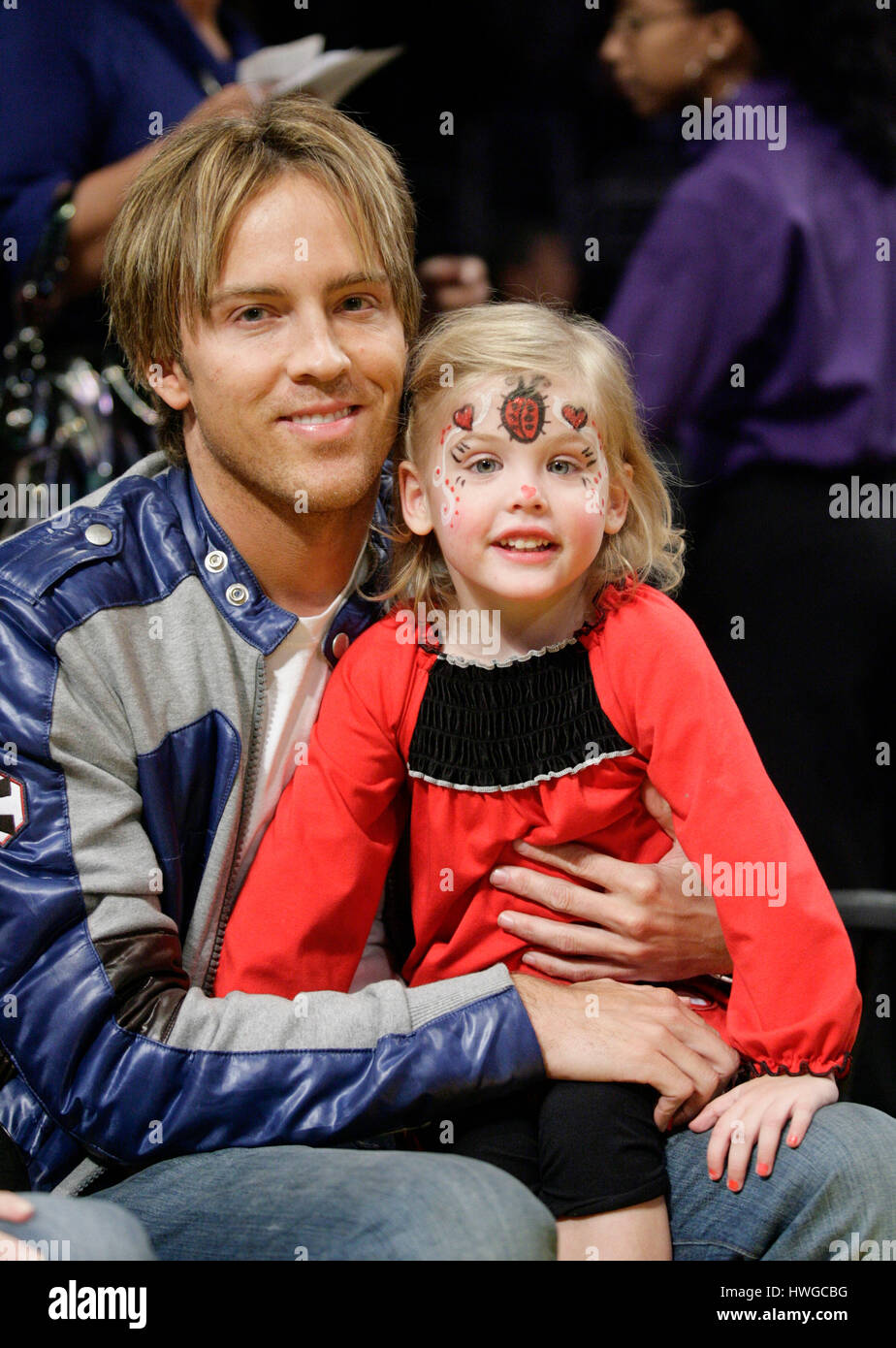 Larry Birkhead and daughter Dannielynn Birkhead in Los Angeles on November 8, 2009. Dannielynn Birkhead is also the daughter of Anna Nicole Smith. Stock Photo