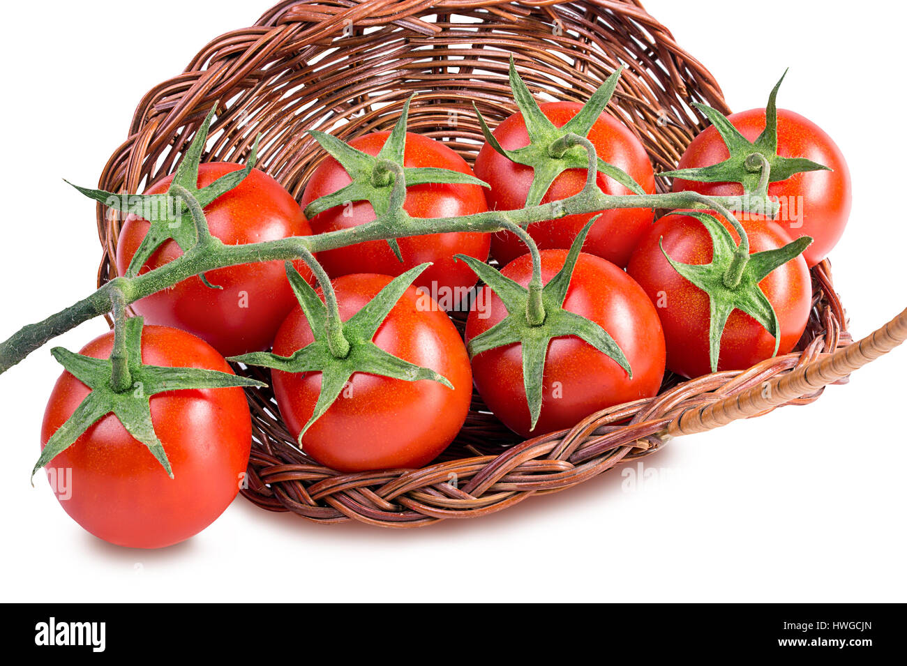 Cherry tomatoes isolated on a white background Stock Photo - Alamy
