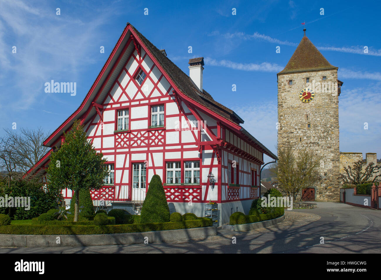 beautiful half-timbered House in Kaiserstuhl, Switzerland Stock Photo