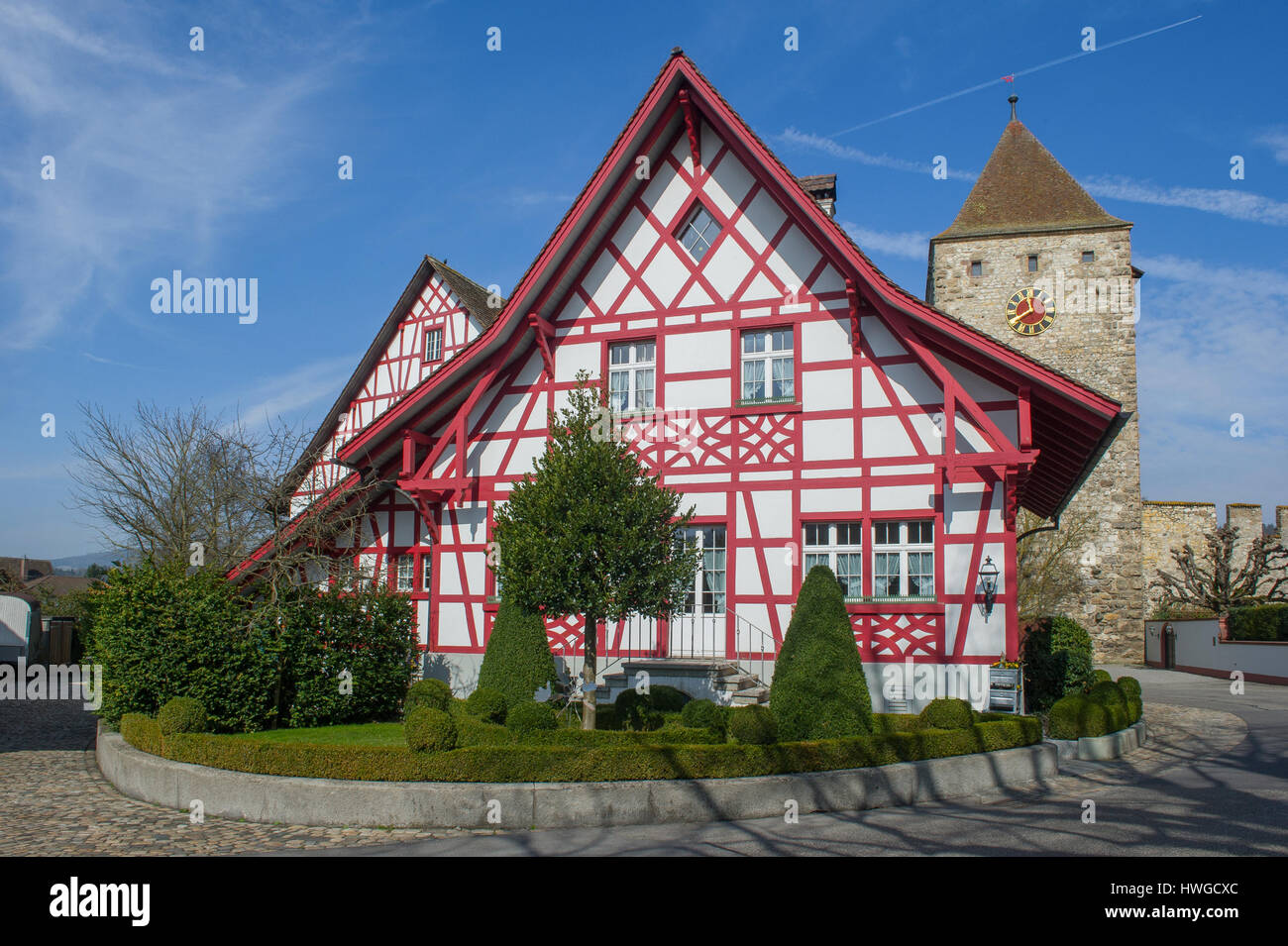 beautiful half-timbered House in Kaiserstuhl, Switzerland Stock Photo