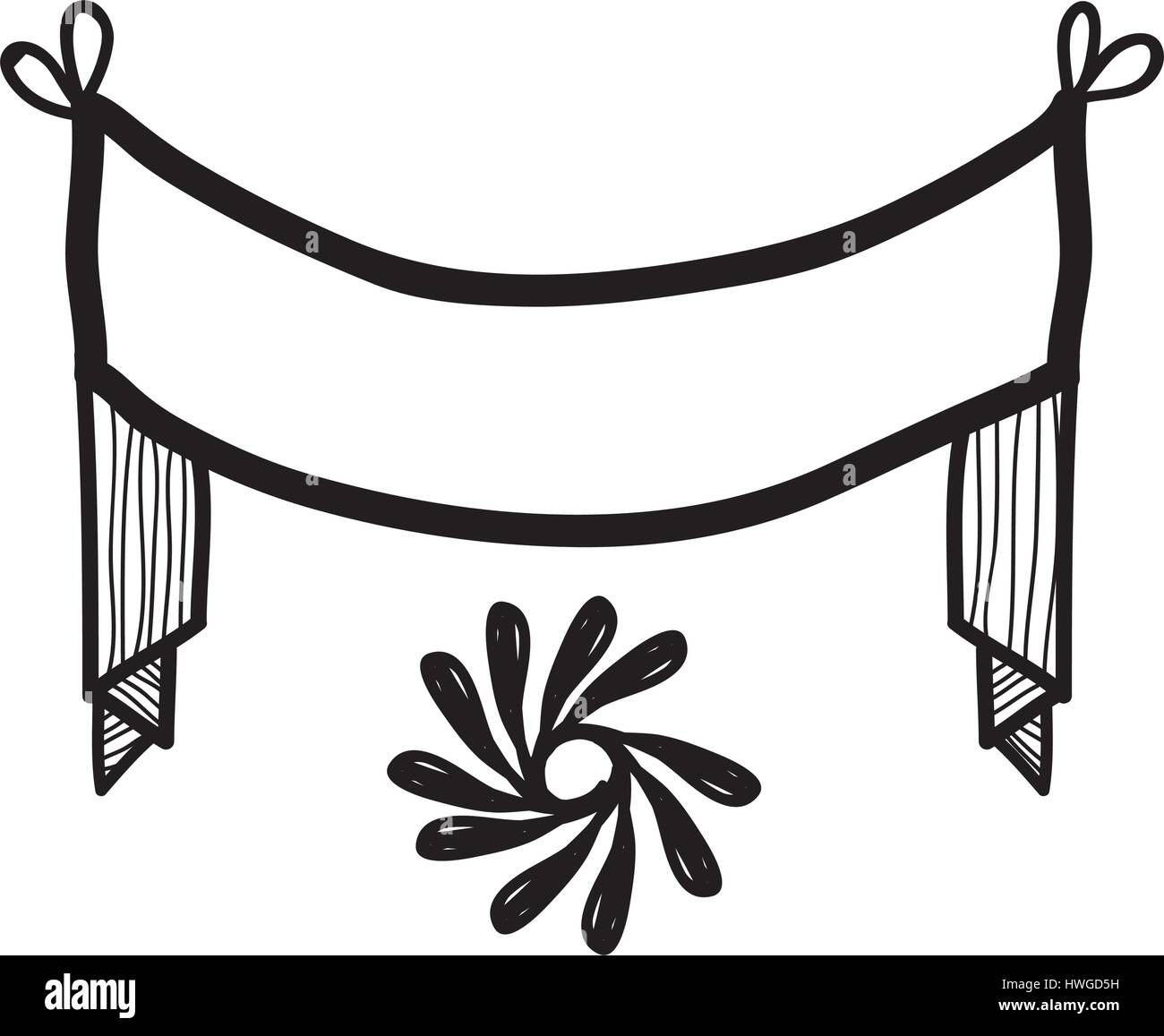 Rustic Ribbon Drawing rustic flowers with ribbon decoration Stock Vector Image & Art - Alamy