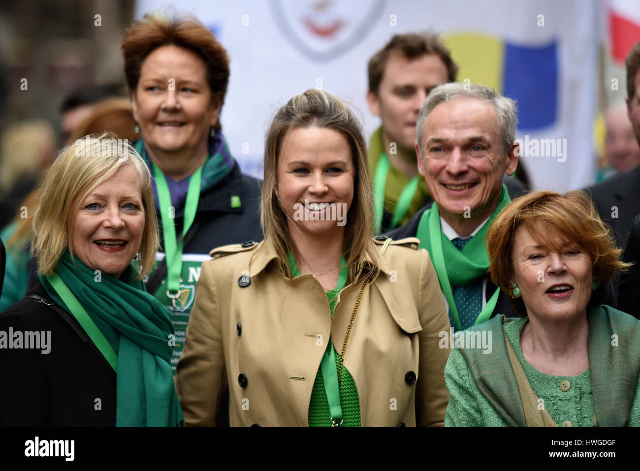Head of the 2017 St Patrick's Day Parade through London. Government representatives and guests Stock Photo