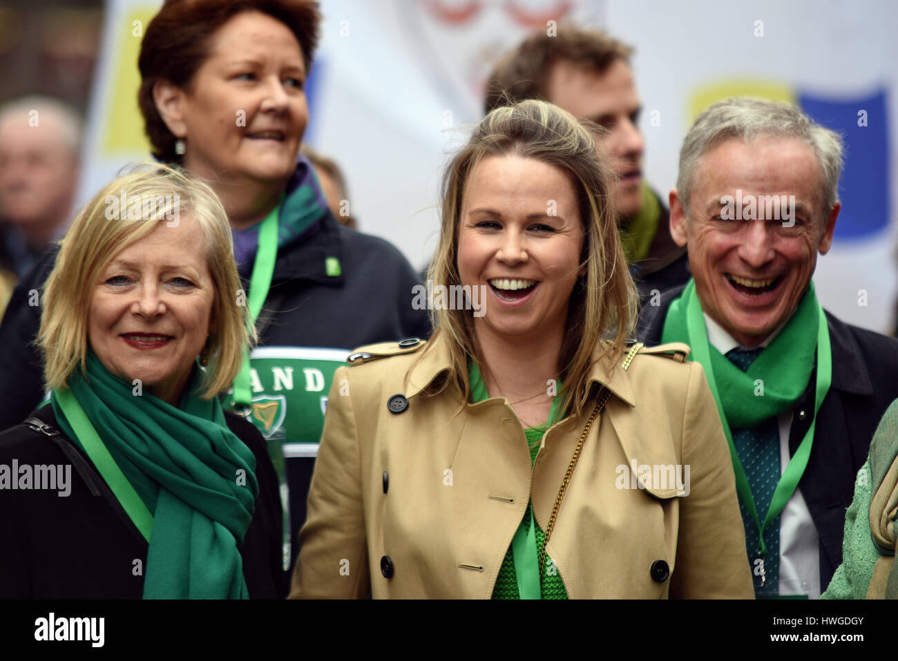 Head of the 2017 St Patrick's Day Parade through London . Government representatives and guests Stock Photo
