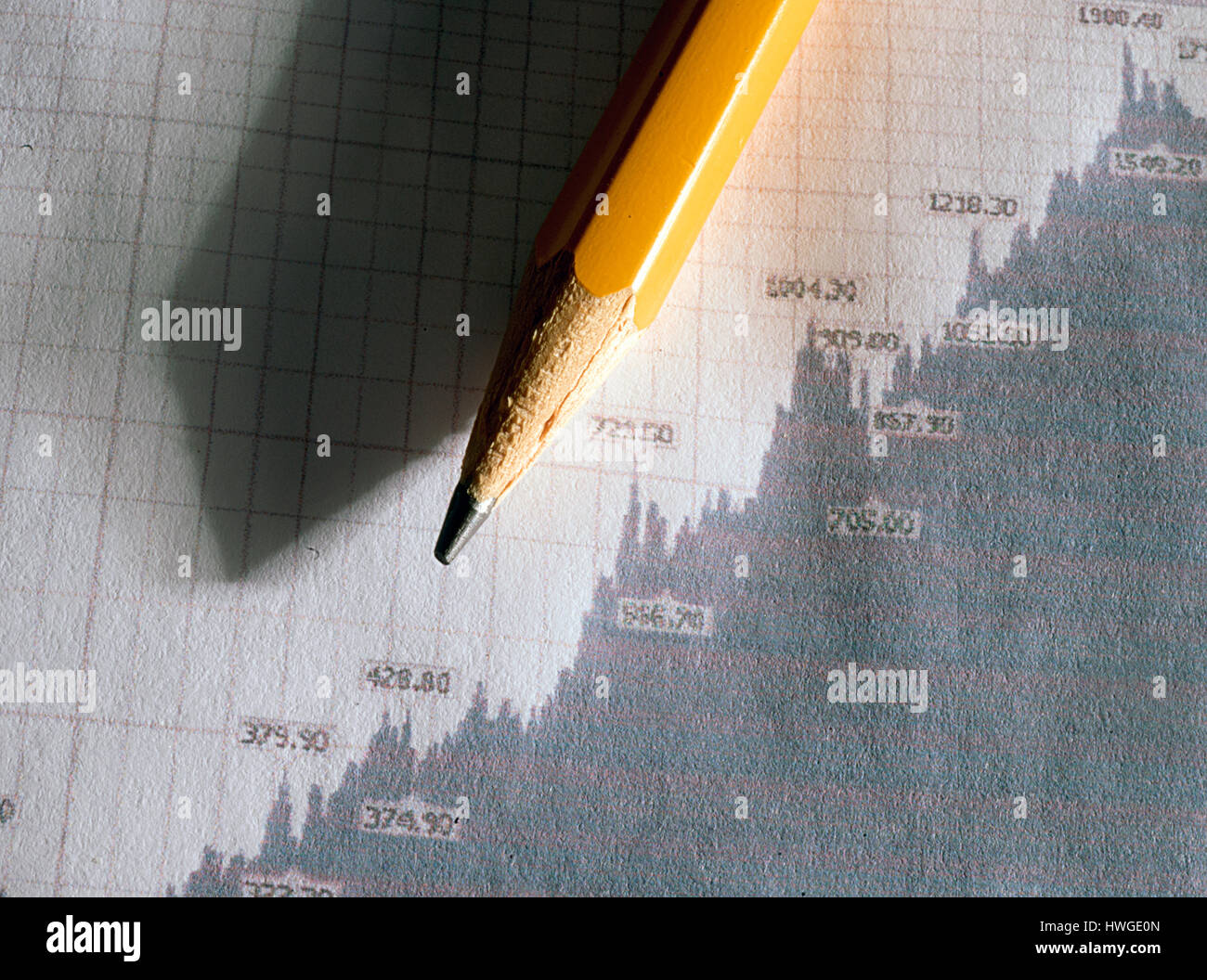 pencil stock graph Stock Photo