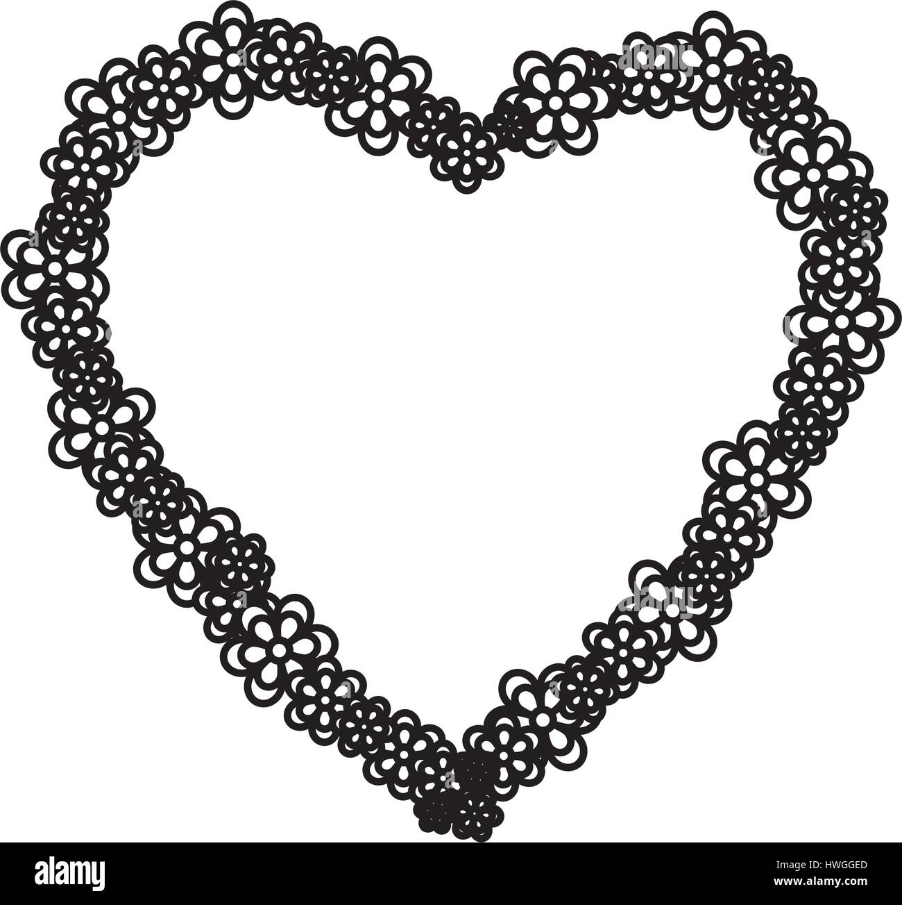 flowers in heart shape icon over white background. vector illustration ...
