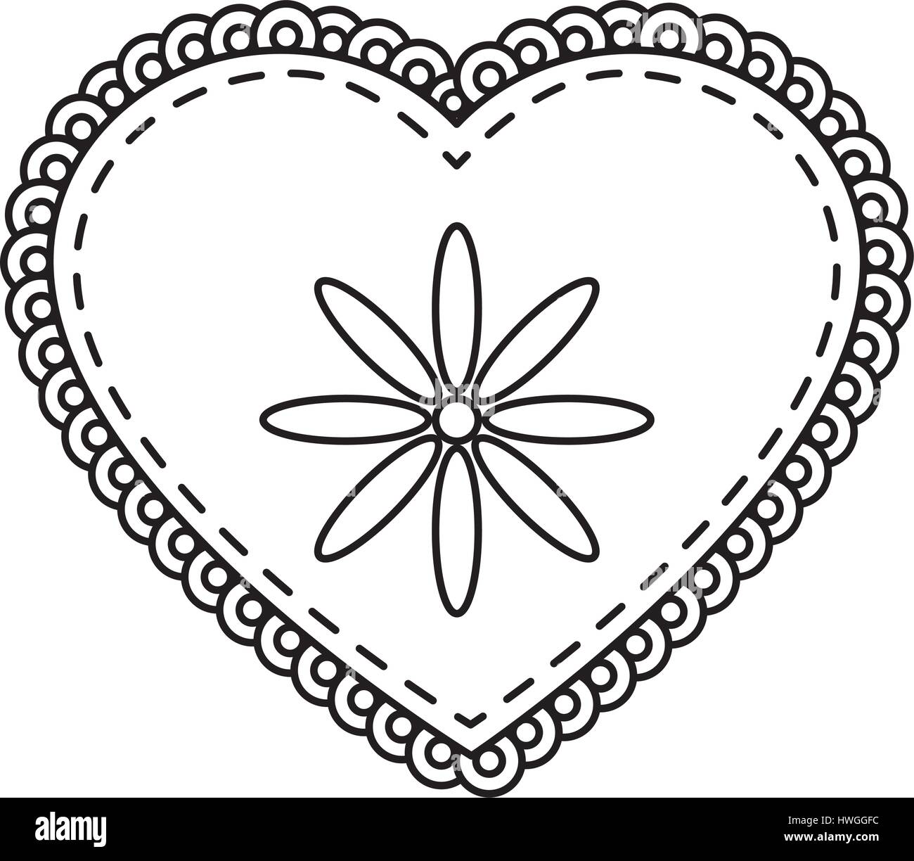flowers in heart shape icon over white background. vector illustration ...