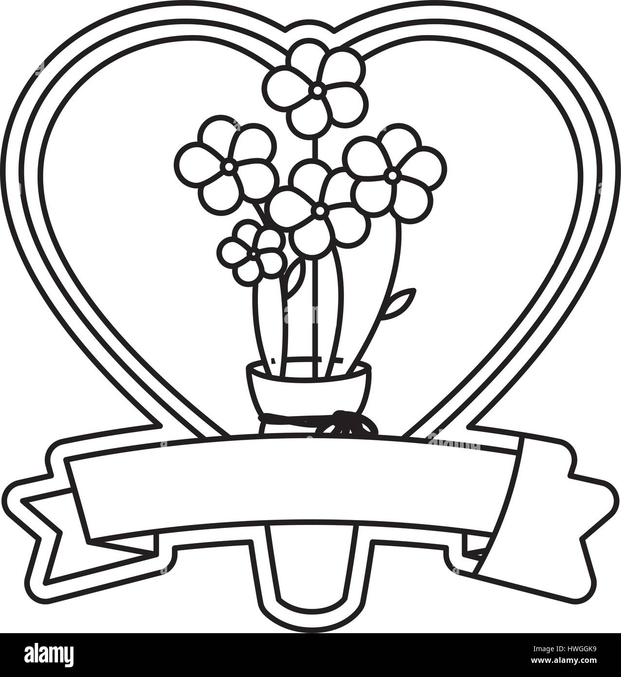 heart and flowers over white background. vector illustration Stock ...