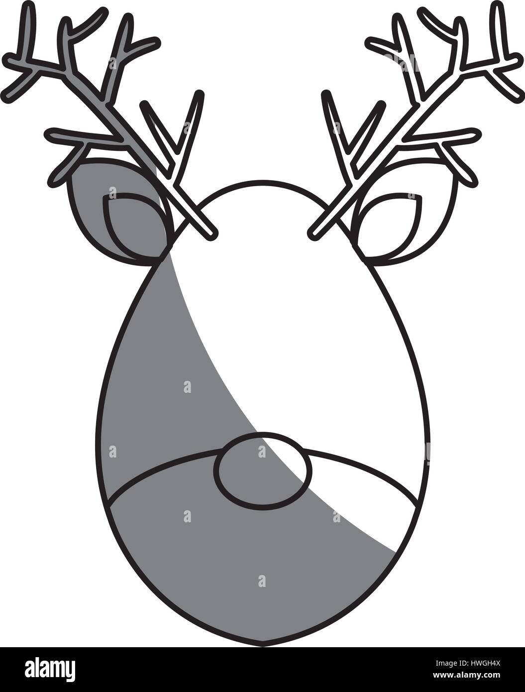 christmas deer cartoon icon over white background. vector illustration ...