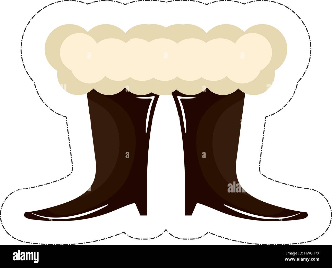 santa claus boots over white background. vector illustration Stock