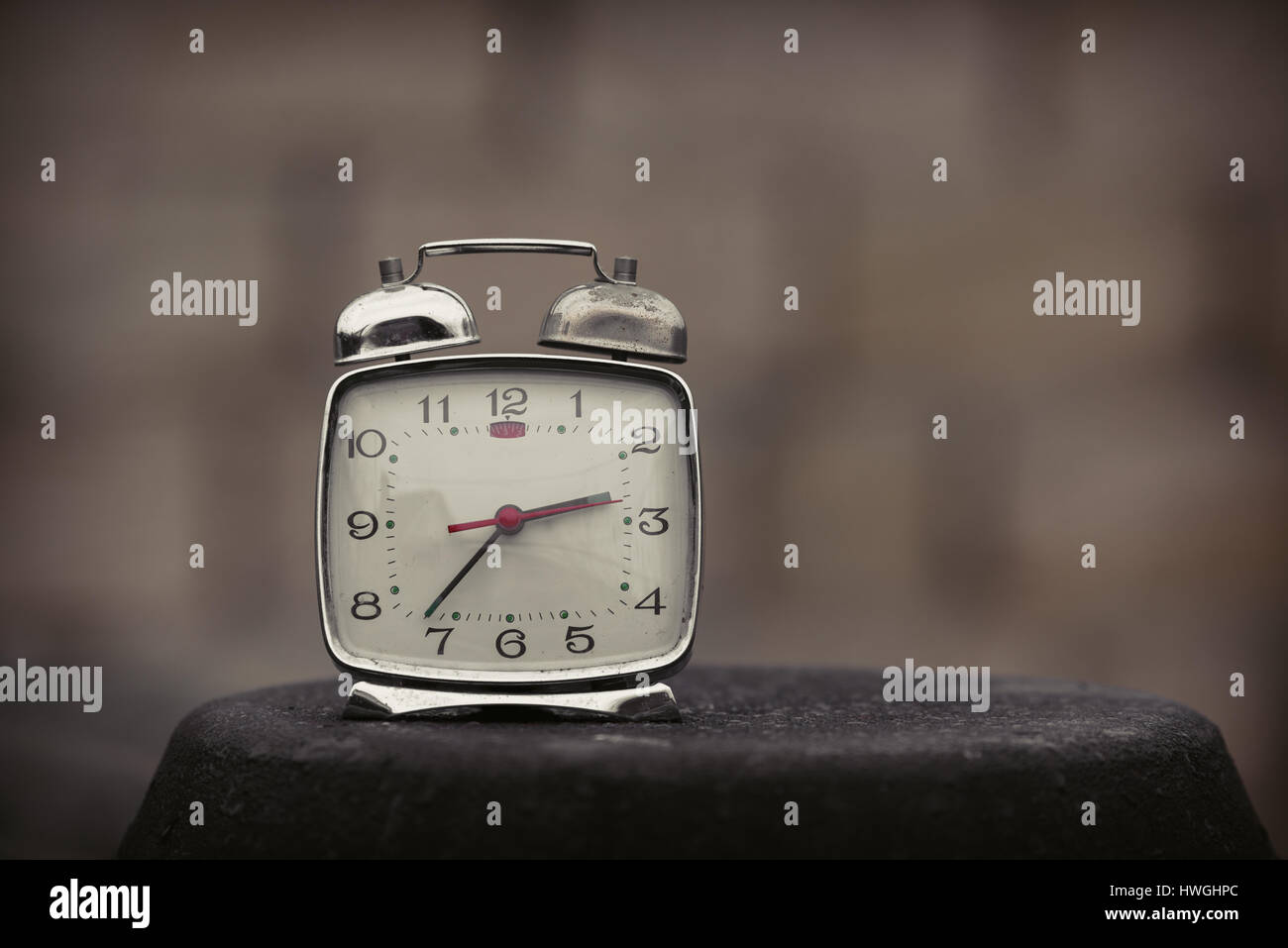 Old alarm clock Stock Photo