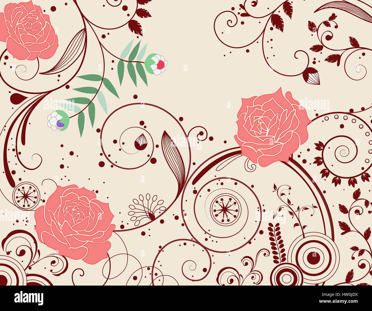 Floral Line Patterns (FloralLinePatterns) Stock Photo