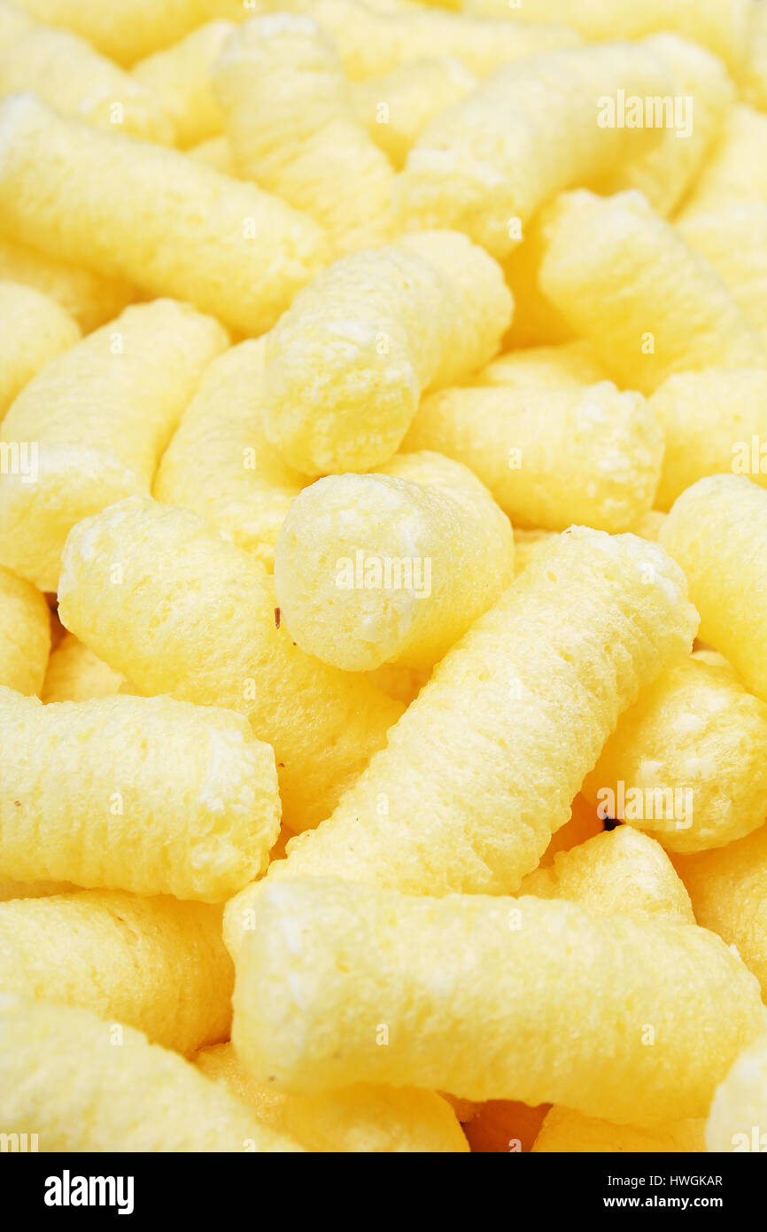 Puffed cheese snacks Stock Photo Alamy