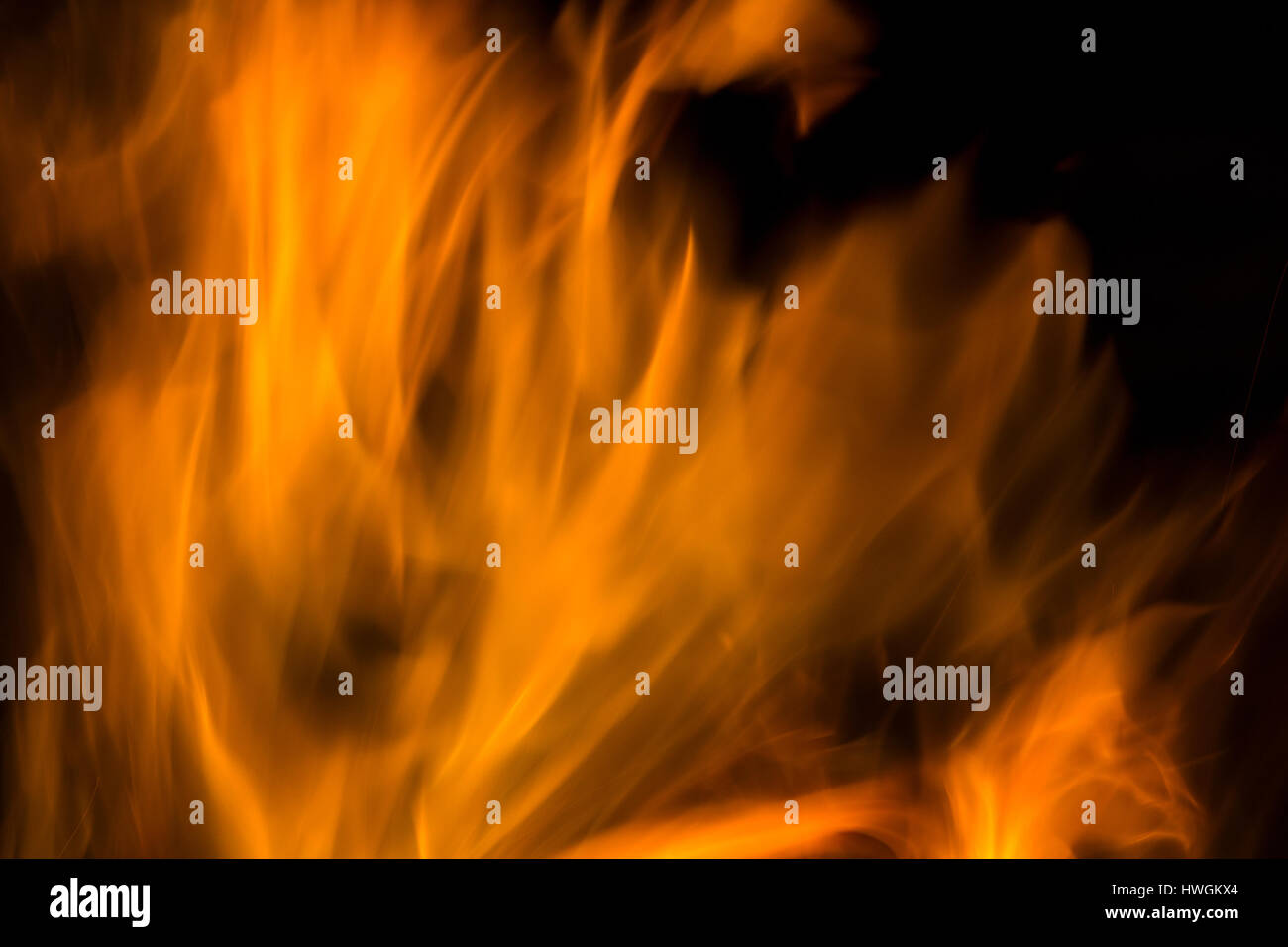 Orange fire flames on a black background Stock Photo Alamy