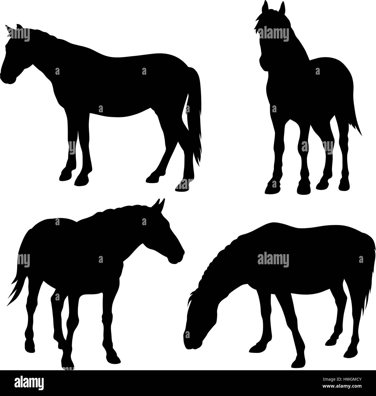 Abstract vector illustration of horse silhouettes Stock Vector