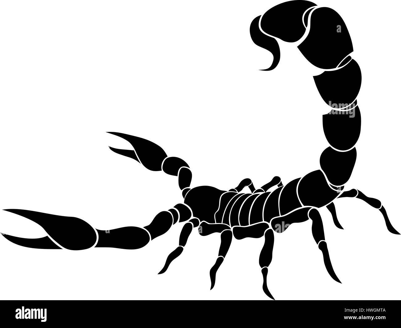 Abstract vector illustration of scorpion on white bacground Stock Vector