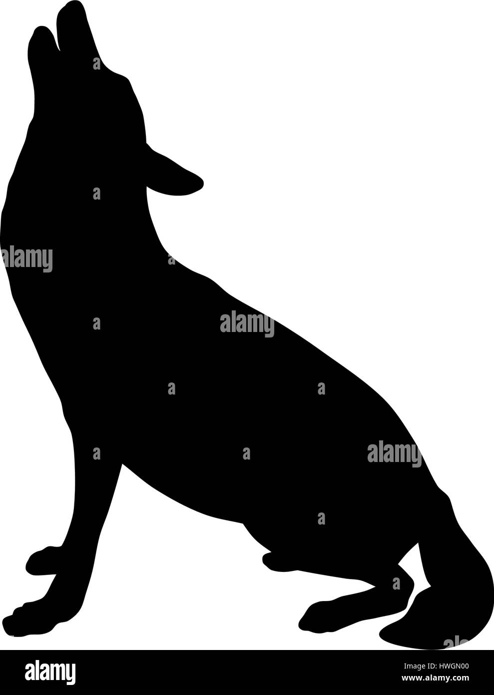 Vector illustration of wolf silhouette Stock Vector