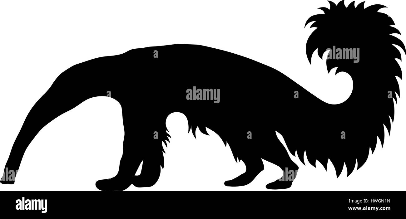 Vector illustration of giant anteater silhouette Stock Vector
