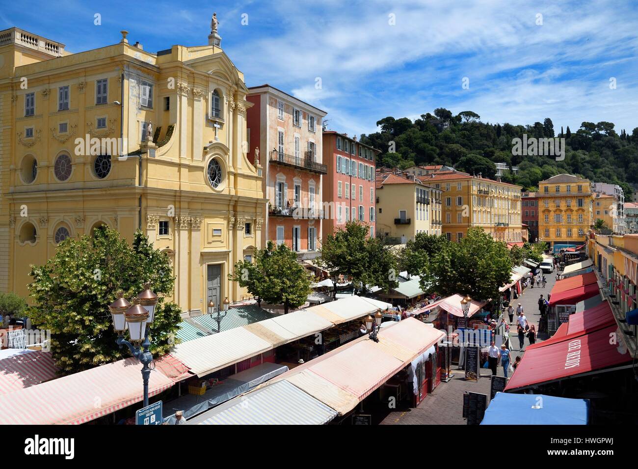 France, Alpes Maritimes, Nice, old town, cours Saleya market, Chapel of ...