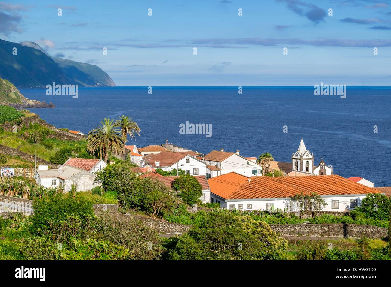 Portugal, Azores archipelago, Sao Jorge island, UNESCO Biosphere Reserve, Calheta village Stock Photo