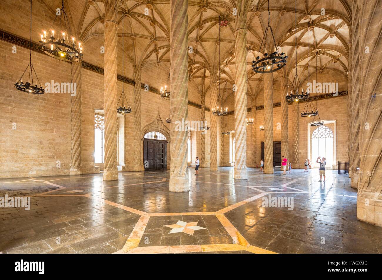 Spain, Valencia, historical center, the Silk Exchange (Lonja de la Seda
