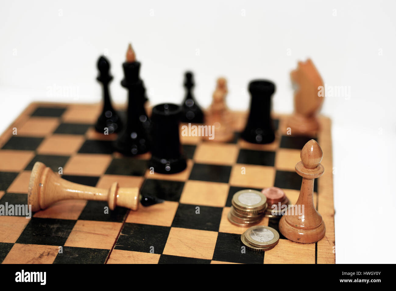 Abstract Composition Of Chess Figures Isolated On White Background