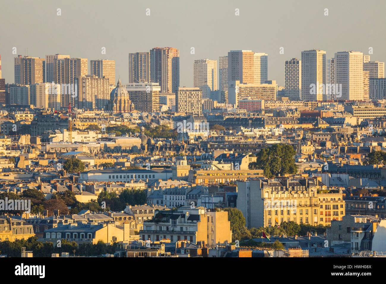 France, Paris, general view with the towers of the 13th arrondissements Stock Photo