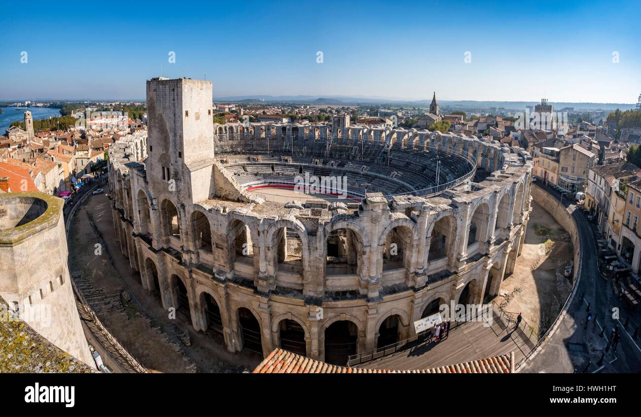 France, Bouches du Rhone, Arles, the Arenas, Roman Amphitheatre of 80 ...