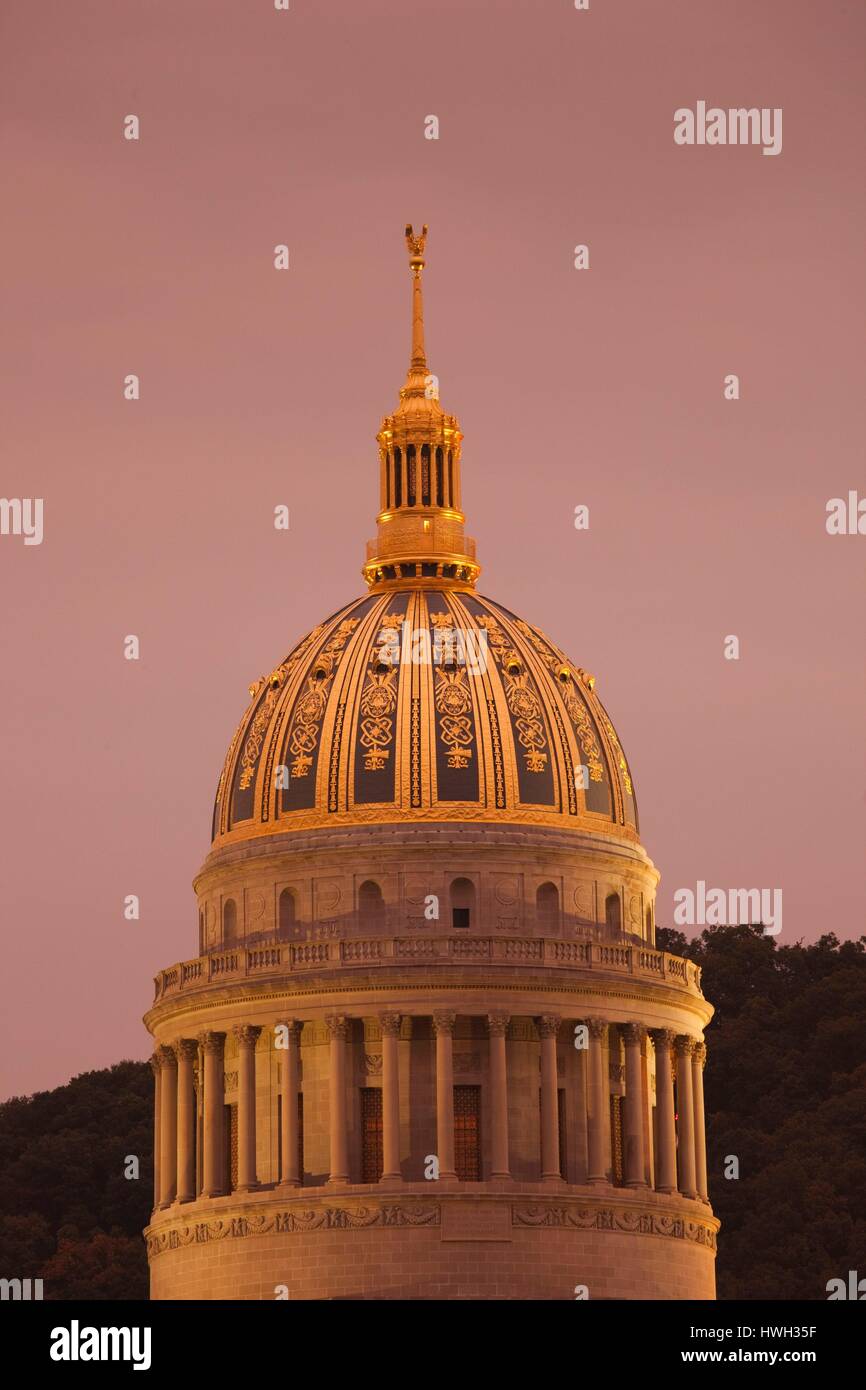 United States, West Virginia, Charleston, West Virginia State Capitol, dawn Stock Photo